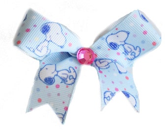 SNOOPY blue ribbon (small bow)