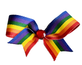 RAINBOW STRIPES ribbon (small bow)