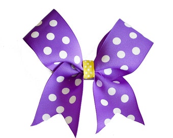 PURPLE POLKA DOTS ribbon (large bow)