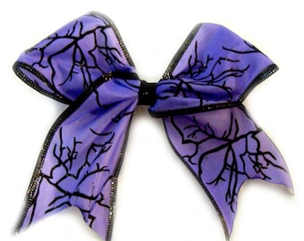 SPOOKY TREES purple ribbon (large bow)