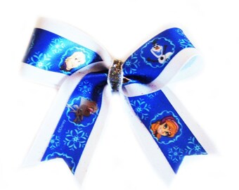 FROZEN FRIENDS FOREVER on white glitter ribbon (large bow)