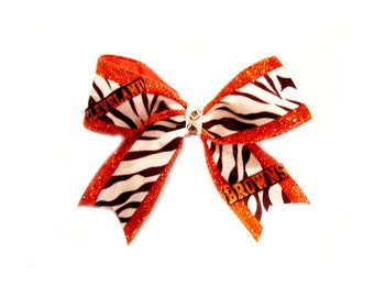 Zebra Cleveland Browns Glitter Bow