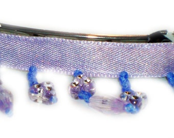 BEADED LILAC WATERFALL ribbon (barrette)