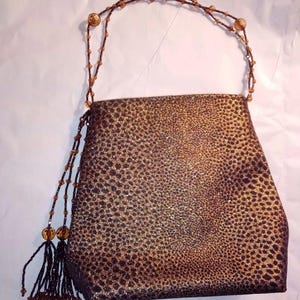 Bolso de mano vintage pequeño para mujer, bolso de noche, con cuentas brillantes de cobre y detalles negros, accesorios de moda glamurosa.