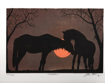 WHISPERS - Romantic pair of horses in the moonlight