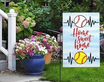Baseball Garden Flag Softball Garden Flag Baseball Yard Flag Softball Yard Flag Baseball Mom Softball Mom Baseball Decor Softball Decor Flag