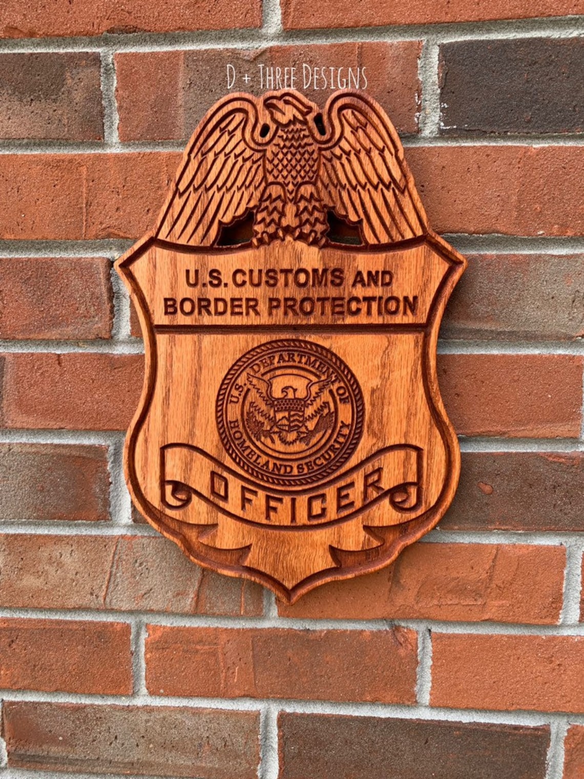 Homeland Security Border Patrol Carved Wooden Badge // Border Etsy