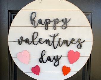 Happy Valentines Day shiplap VALENTINES Wooden Door Hanger