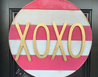 XOXO Shiplap Door Hanger | Valentine&#39;s Day Door Hanger |  Shiplap Door Hanger |  Wooden Door Hanger