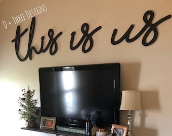 This Is Us Wooden Words, This is Us Farmhouse Living Room Sign, This is us Sign