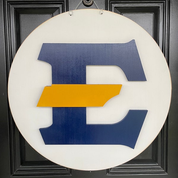 ETSU Buccaneers Wooden Door Hanger Go Bucs East Tennessee State University Decor