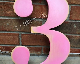 Distressed Wooden Number Birthday Number Painted Number 1st Birthday Numbers Photo Prop Birthday Prop Birthday Decor Large Number