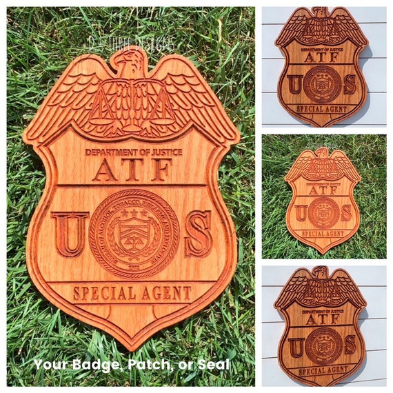 ATF Personalized Wooden Police Badge// Police Retirement // Police Gift