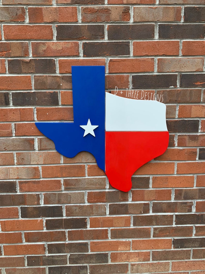 Texas Flag Wooden Wall Piece // Texas Flag // Wooden Flag Etsy