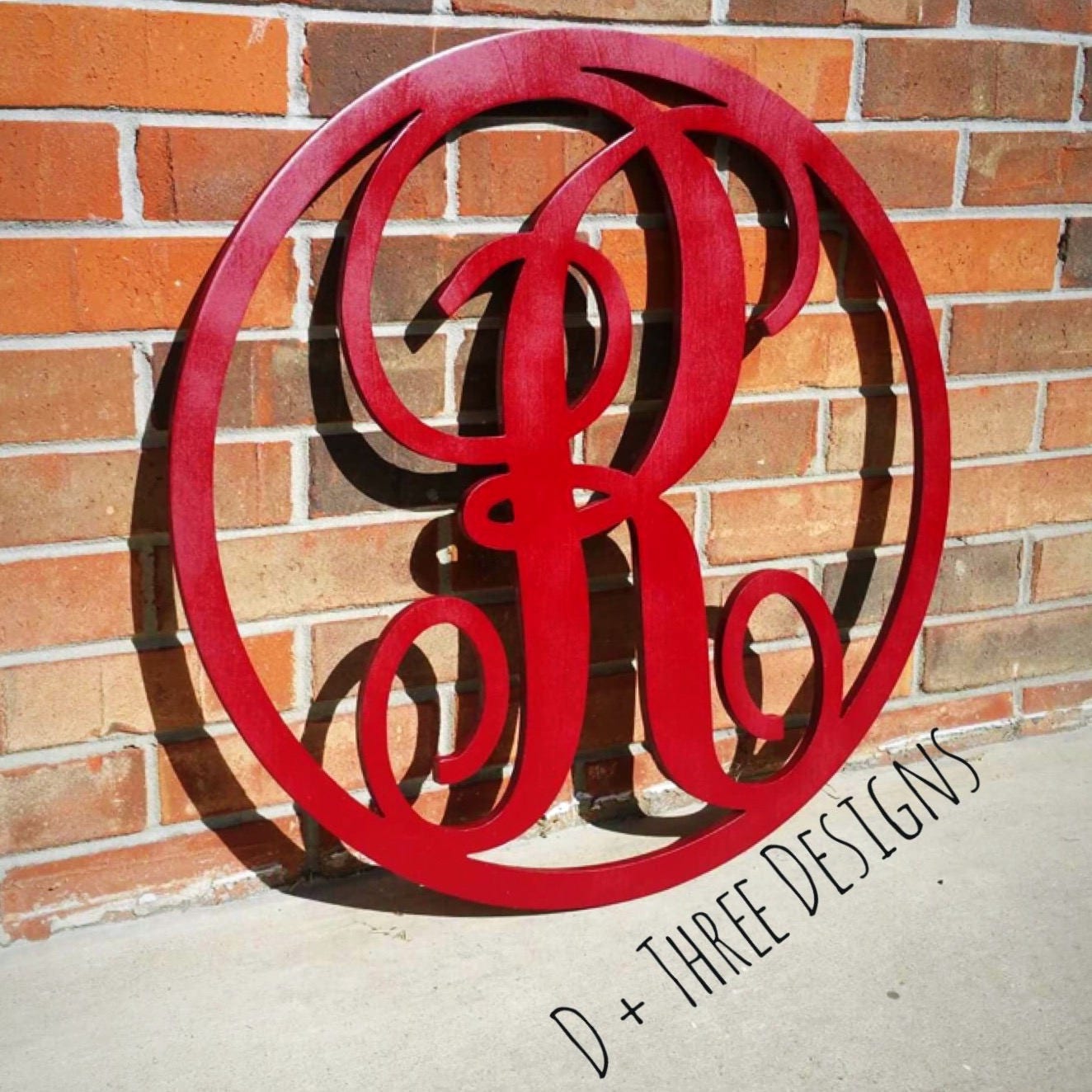 24 Inch Wooden Single Letter With Circle Border Letters 24 Inch Wooden Single Letter With Circle Border Letters Monogram Home Decor