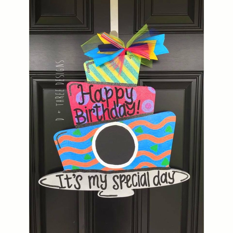 HAPPY BIRTHDAY Sparkly & Bright Wooden Door // Wall Hanger // Etsy
