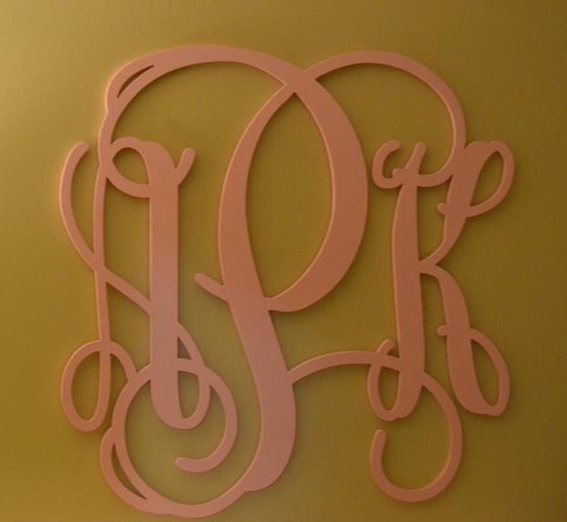 36 Inch Wooden Monogram Painted Light Pink Wooden Letters Etsy