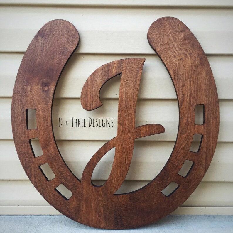 20 Distressed Horseshoe Monogram Farmhouse Barn Decor Etsy