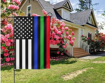 Police Garden Flag Fire Garden Flag Military Garden Flag Patriotic Garden Flag Support Flag Patriotic Garden Flag First Responder Flag
