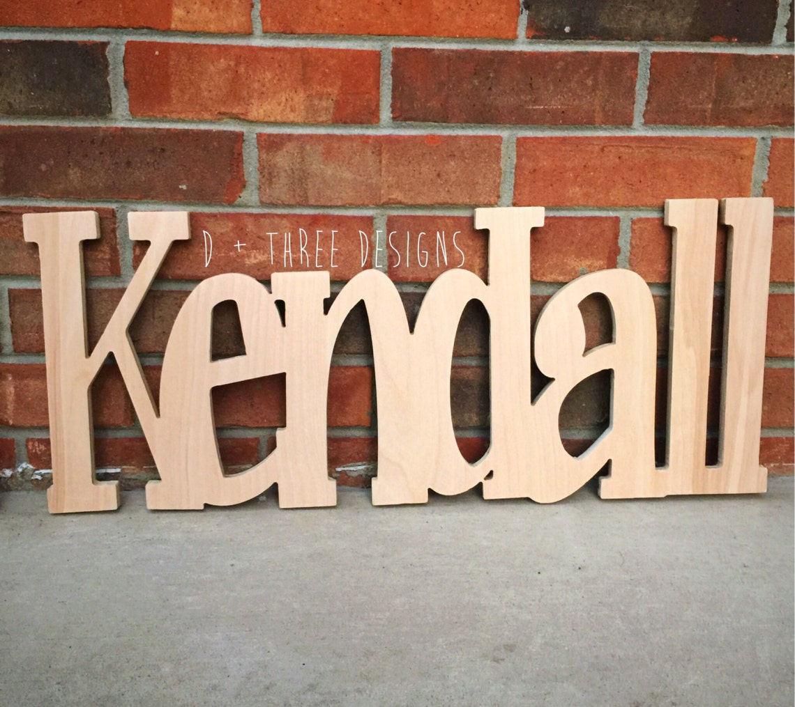 Painted Script Connected Wood Wall Name / Nursery Decor / Etsy
