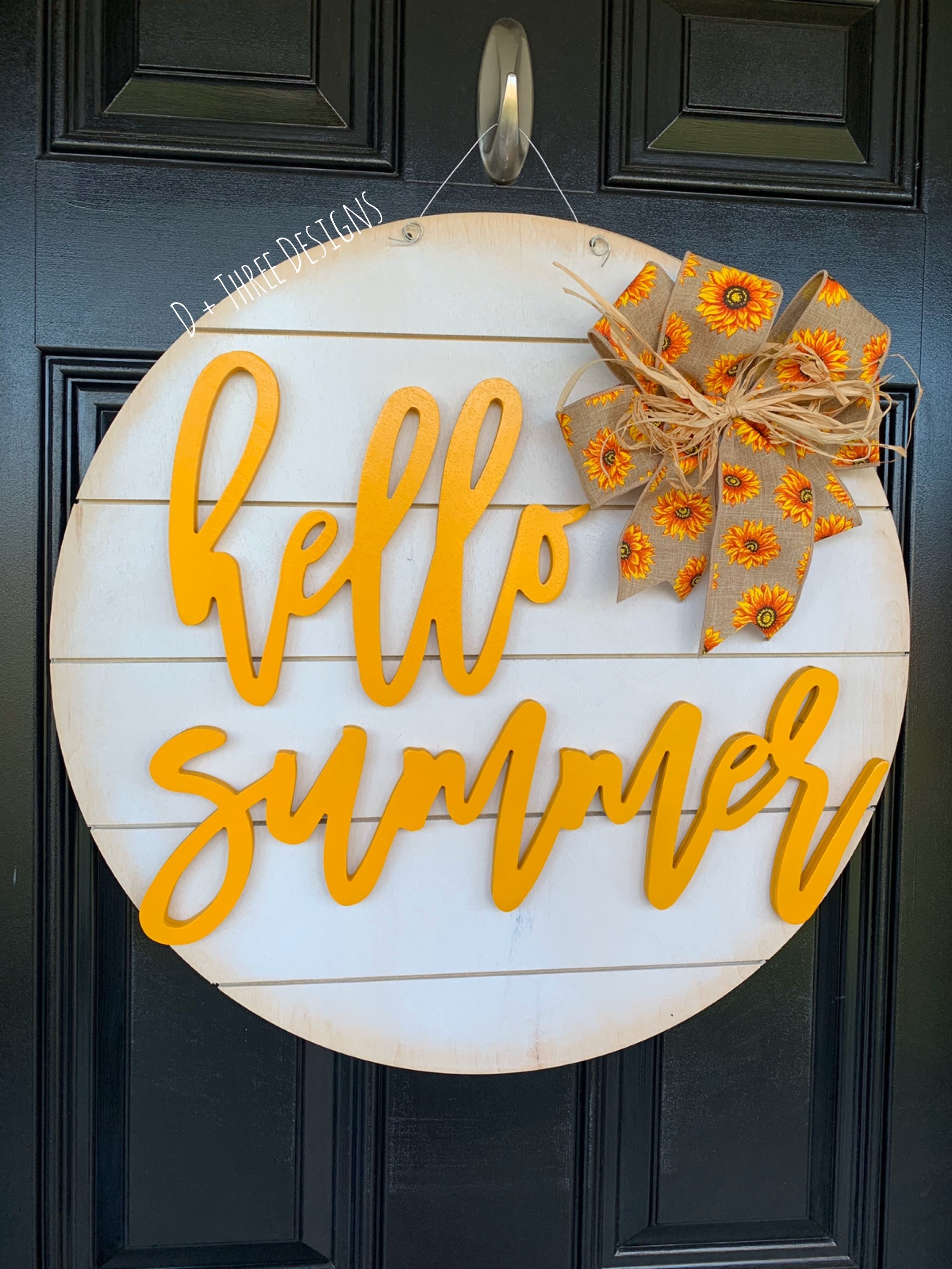 order door hangers on Hello Summer Wooden Door Hanger Sign
