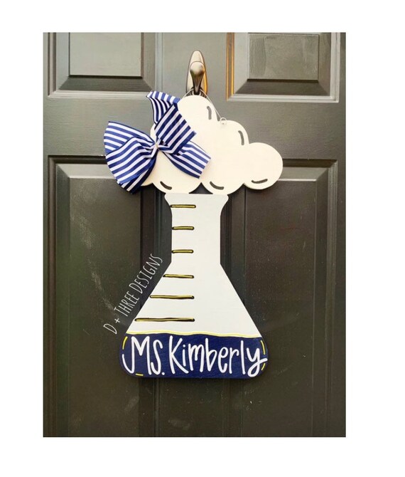 Science Beaker Teacher Wooden Door Hanger Teacher Gift Etsy