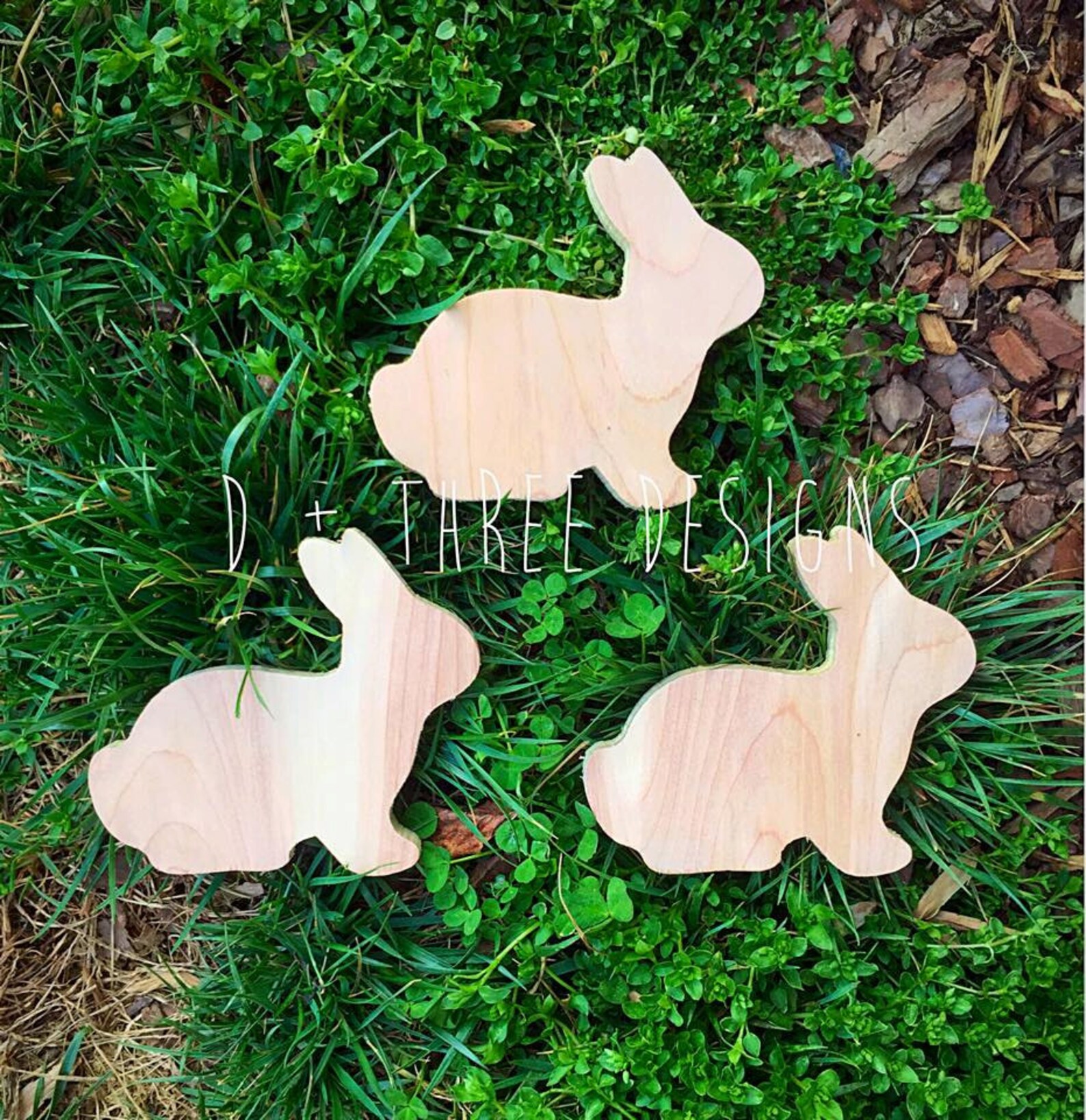 Wooden Bunnies Wooden Rabbits Easter Bunny Wooden Easter Etsy