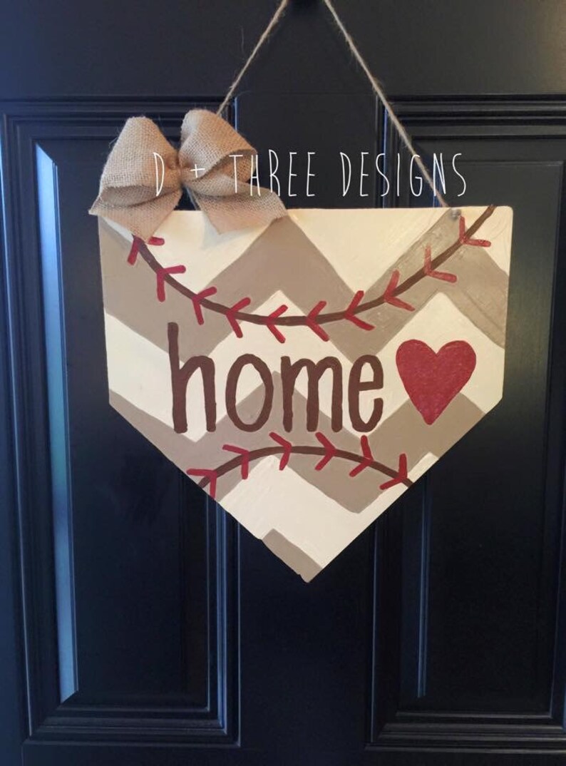Baseball Home Plate Base Baseball Decor Baseball Wreath Etsy