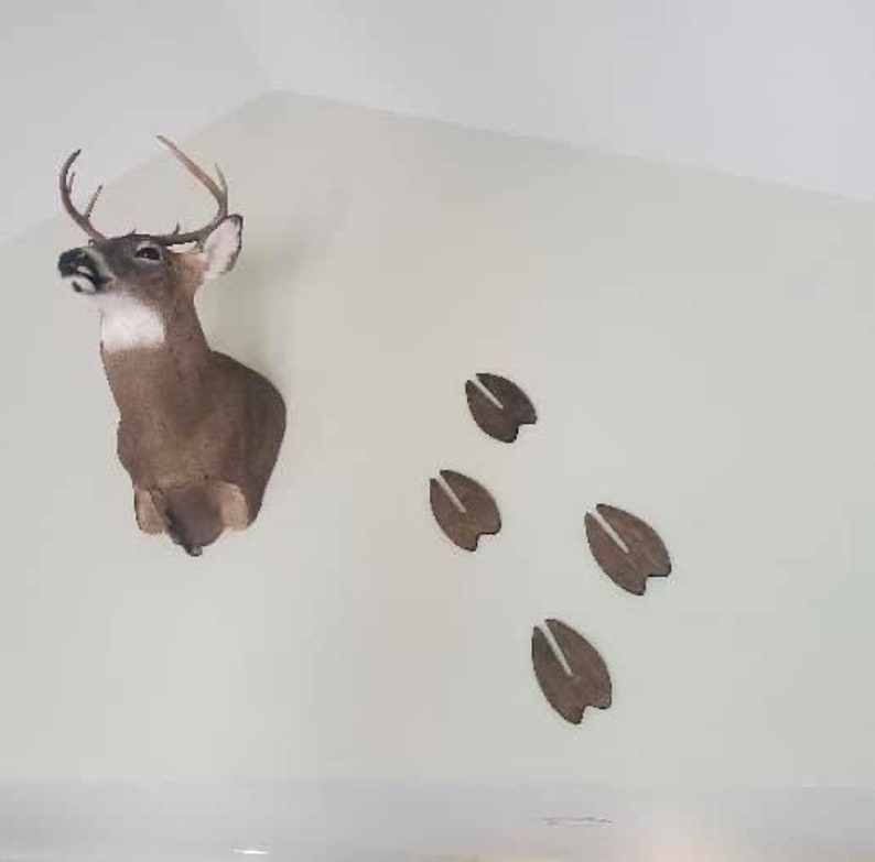 Wooden Deer Footprints Deer Wall Decor Kids Room Decor Deer Prints Deer Hooves Deer Prints Woodland Theme Woodland Nursery Hunting Decor