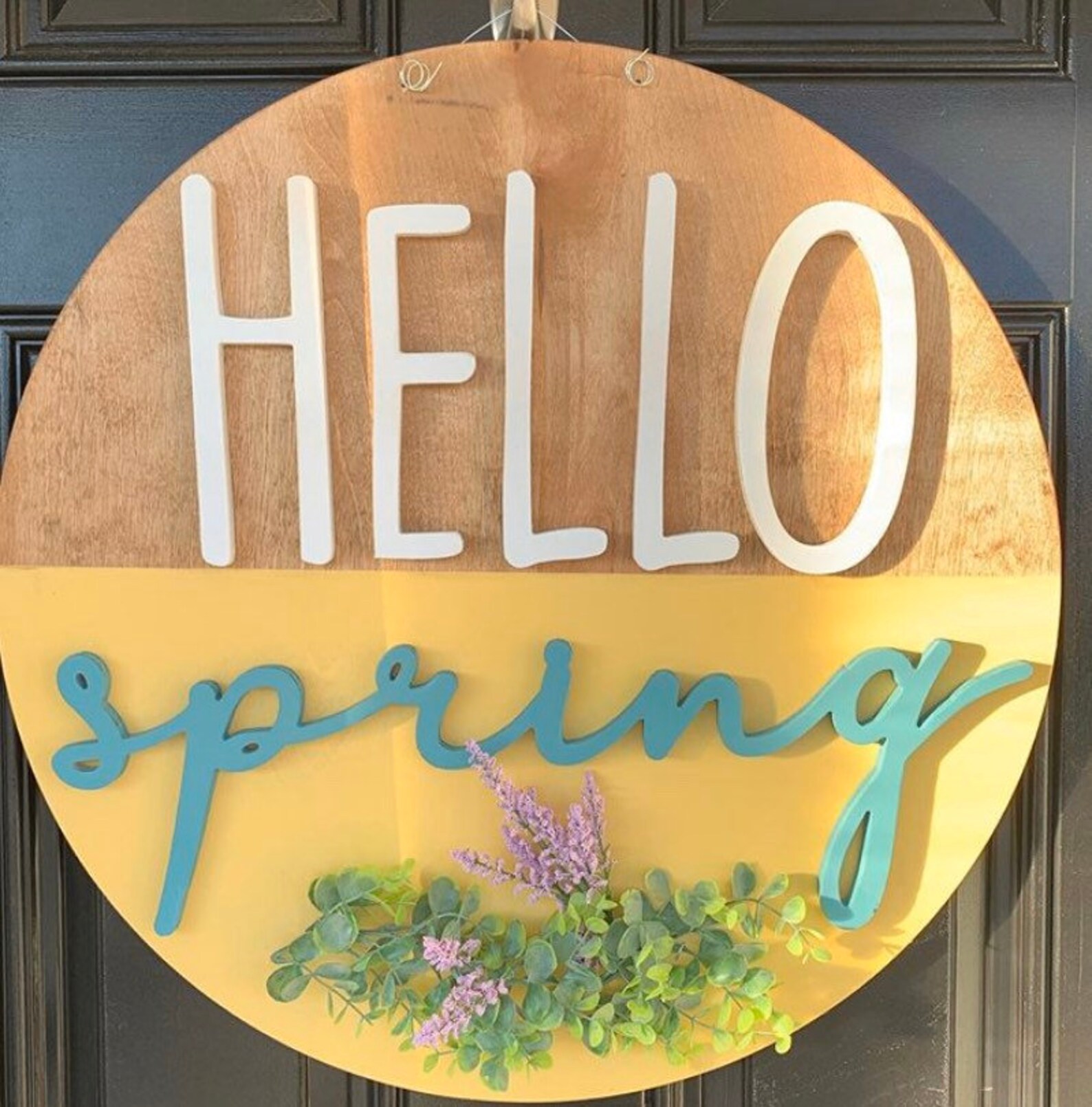 Hello Spring Door Hanger Spring Wreath Spring Door Decor Etsy