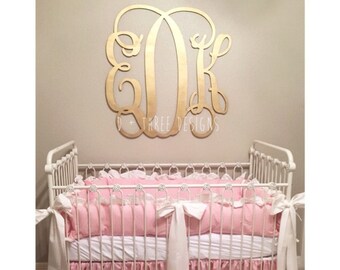 36 Inch Wooden Monogram Painted Gold, Wooden Letters, Monogram, Home Decor, Nursery Letters, & More