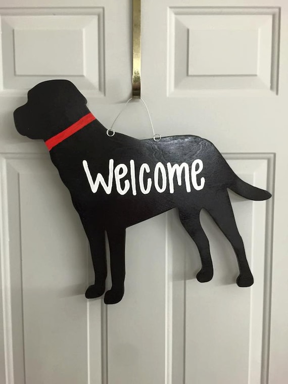 Dog Lab Wooden Decor // Door Hanger // Dog Wreath // Dog Lover Etsy