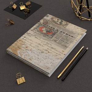 Vintage Look Hardcover Journal, Lined Pages Notebook, Beautiful Gift, Matte Finish, Antique Design, Writing Diary, Memory Book