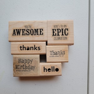 New Old Stock of Stampin&#39; Up Rubber Verbiage Stamps, Choose Your Rubber Stamp, Unused Rubber Stamps