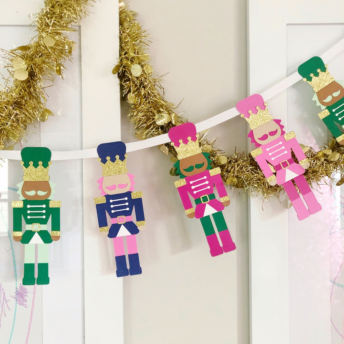Nutcracker Garland Christmas Gift Tags Instant Digital Etsy