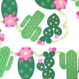 Banner di cactus / Bandierine per feste di compleanno / Download digitale istantaneo SVG PDF PNG