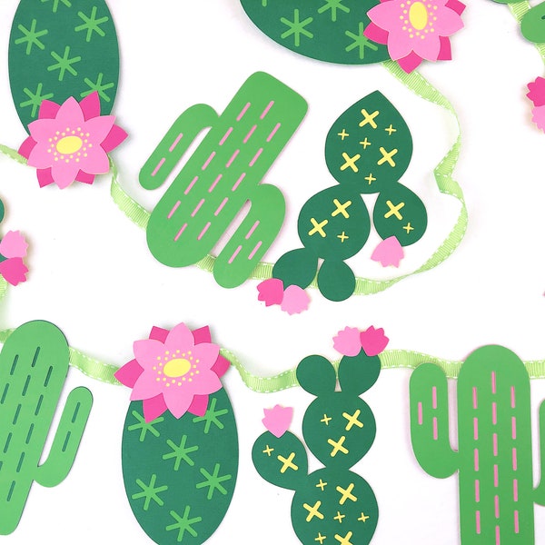 Cactus Banner | Birthday Party Bunting | Instant Digital Download SVG PDF PNG