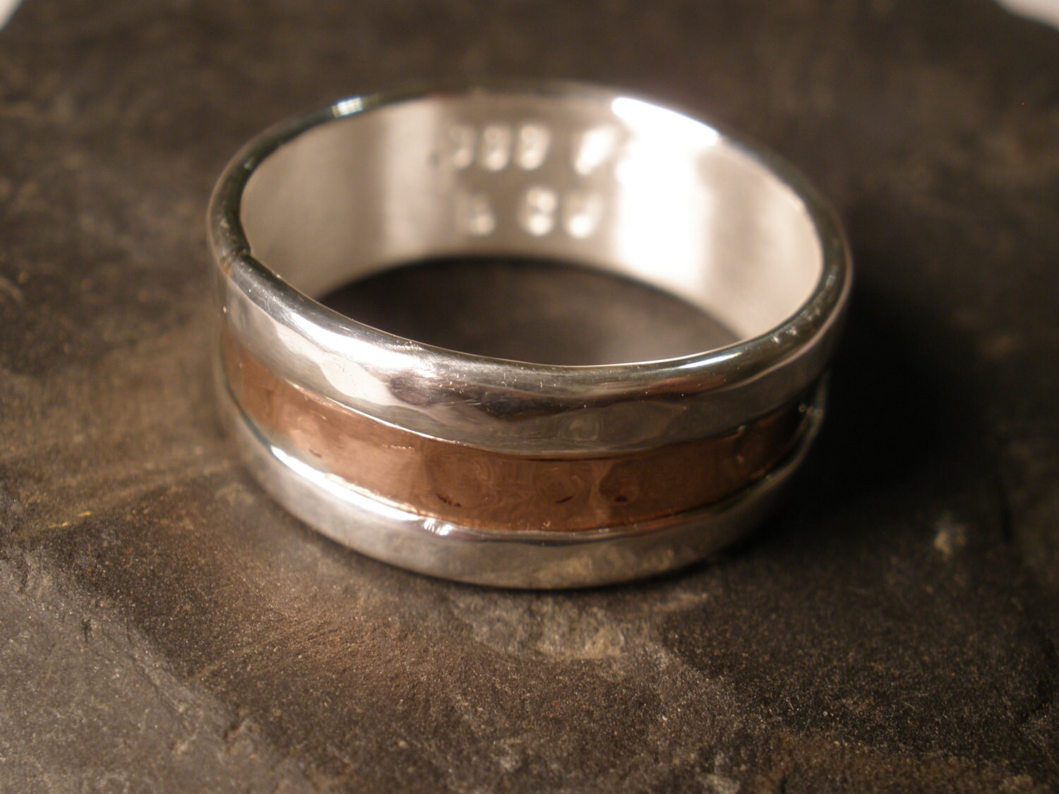 Rustic Mens Wedding Band Minimalist Handmade Simple