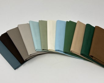 Michigan Shores Art Gallery Solid Coordinating Fabric | AGF Solid Fabric Bundle | Art Gallery Fabric | Green Blue Grey Solid Fabrics