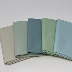 Coastal Palette Riley Blake Cotton Solids Curated Fabric Bundle | Blue Grey Green Solid Quilt Bundle | Beach Quilt Solid Fabrics