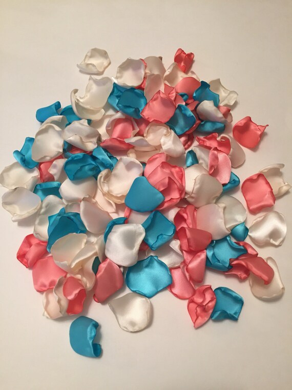 Light Turquoise Rose Petals Coral Rose Petals Coral Wedding Decor Turquoise Wedding Decor Bridal Petals Light Coral Petals Coral Confetti