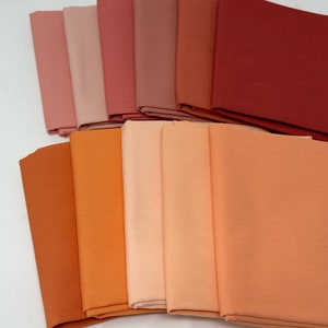 Texas Sunset Art Gallery Pure Solids Curated Fabric Bundle AGF Solid Bundle AGF Blenders Blush Peach Orange Fabric Bundle image 2