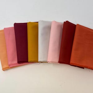 Terracotta Curated Riley Blake Cotton Solid Fabric Collection | Rust Terracotta Blush Orange Autumn Fall 8 Solid Fabric Bundle