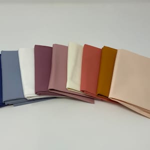 Dusky Curated Riley Blake Solid Quilt Cotton Fabric Pure Collection | Tan Brown Blue Rust Autumn Fall Fabric Bundle | 9 FQ Bundle