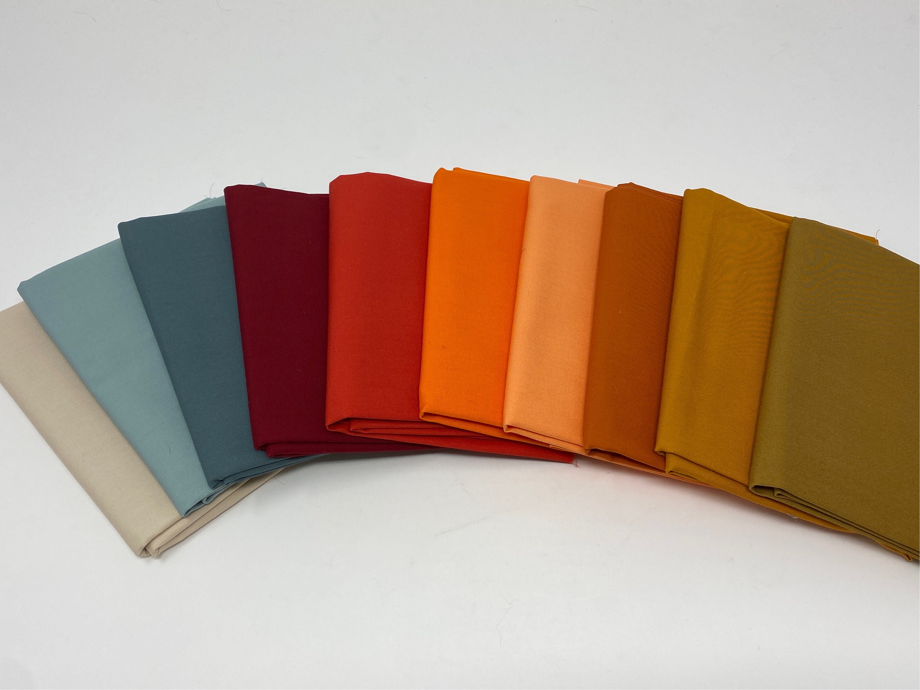 Fall Palette Solid Curated Riley Blake Cotton Fabric Collection | 10 Quilting Fat Quarter Fabric Bundle | Autumn Fall Solid Fabric Bundle