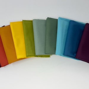 Jeweled Rainbow Riley Blake Solid Curated Fabric Bundle | 10 Quilting Fat Quarter Fabric Bundle | Autumn Rainbow Fabric Bundle | FQ Bundle