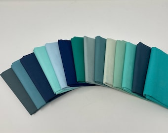 Water Palette Curated Art Gallery Pure Solids Fabric | AGF Solid Bundle | AGF Blenders | Art Gallery Fabric Bundle | Blue Green Solid Fabric