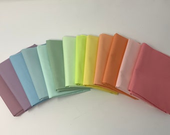 Rainbow Mist Curated Art Gallery Pure Solids Fabric | AGF Solid Bundle| AGF Blenders | Art Gallery Fabric Bundle | Rainbow Solid Fabric