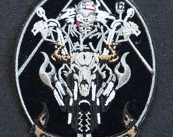 Own The Road Skeleton Biker MC Club Embroidered Iron On Motorcycle Jacket Biker Vest PATCH