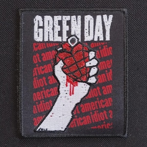 Parche termoadhesivo de la banda de la chaqueta de batalla American Idiot de GREEN DAY con licencia